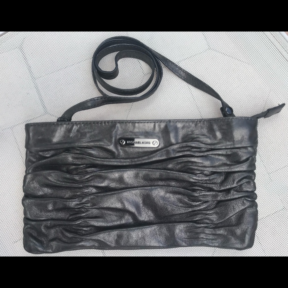 MICHAEL KORS  METALLIC LEATHER CROSSBODY